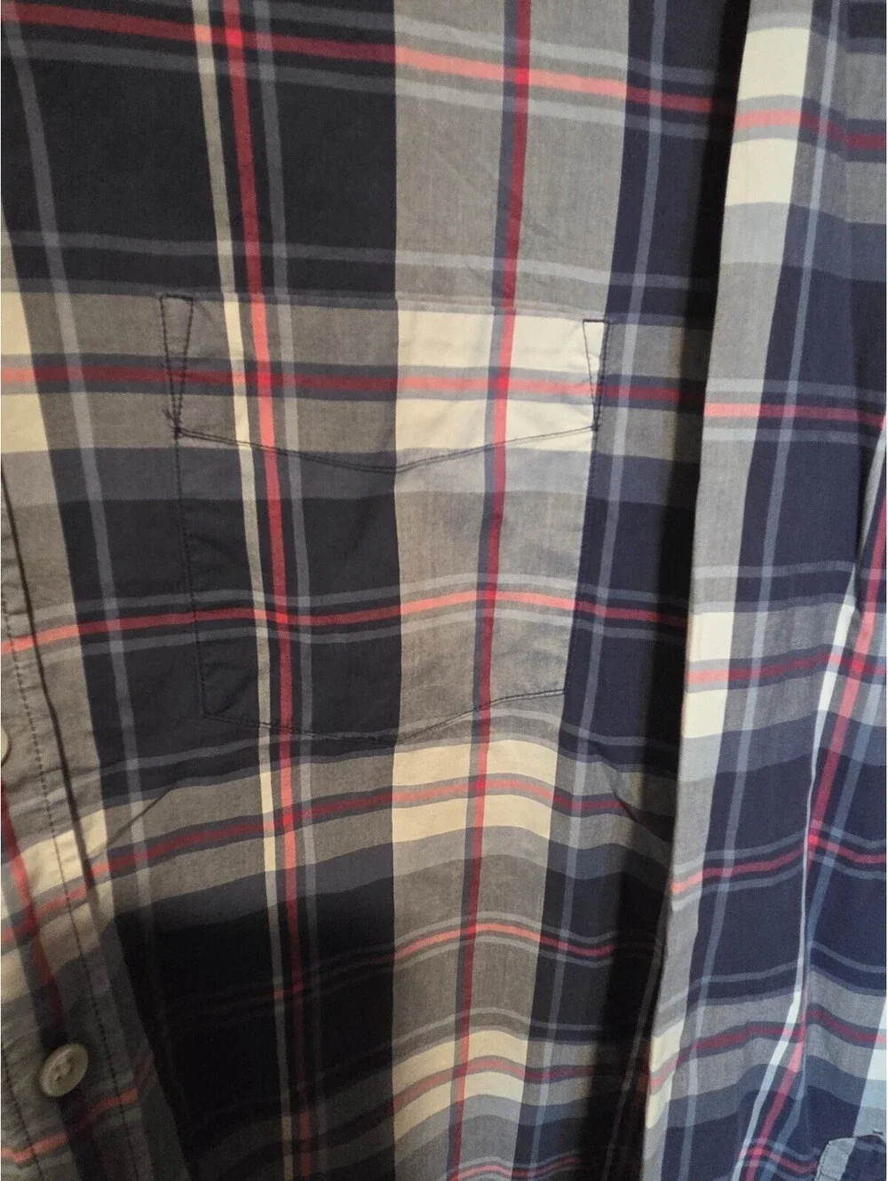J.Crew Men's Blue and White Plaid Button-Down Shirt Size M